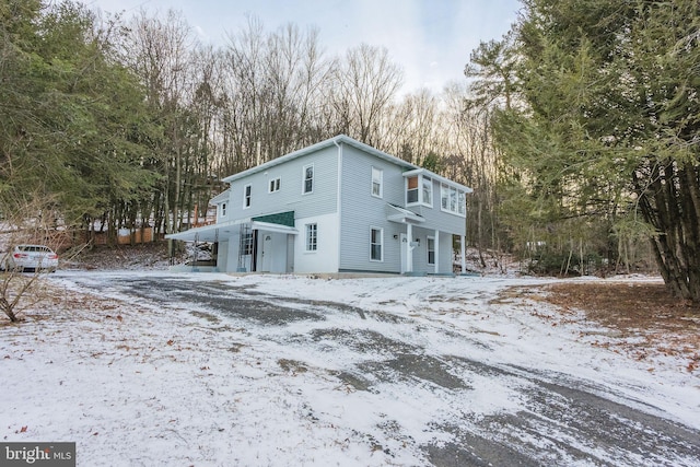 view of snowy exterior