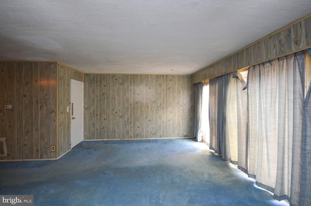 spare room with carpet flooring and a textured ceiling