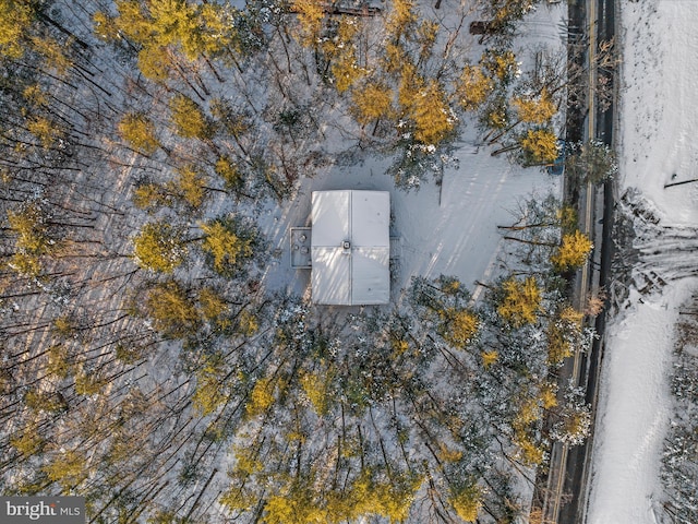 view of snowy aerial view