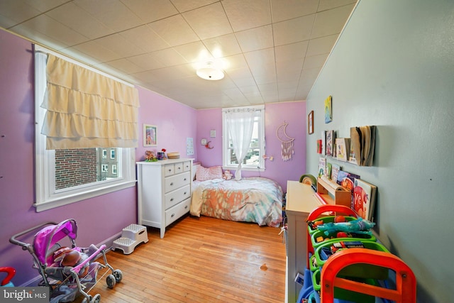 bedroom featuring light hardwood / wood-style flooring