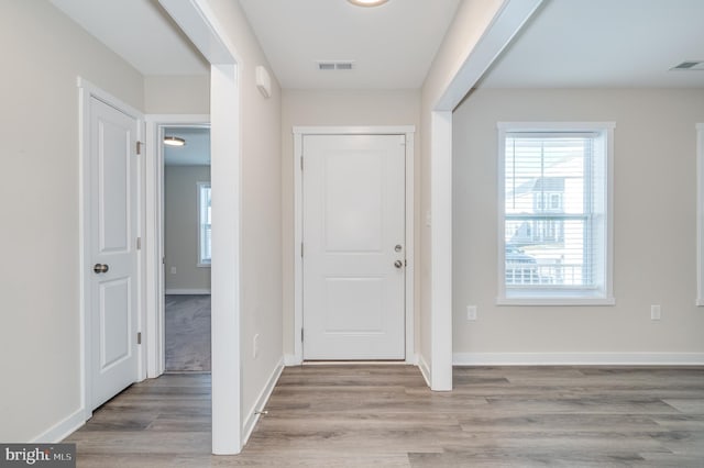 entrance foyer featuring light hardwood / wood-style flooring