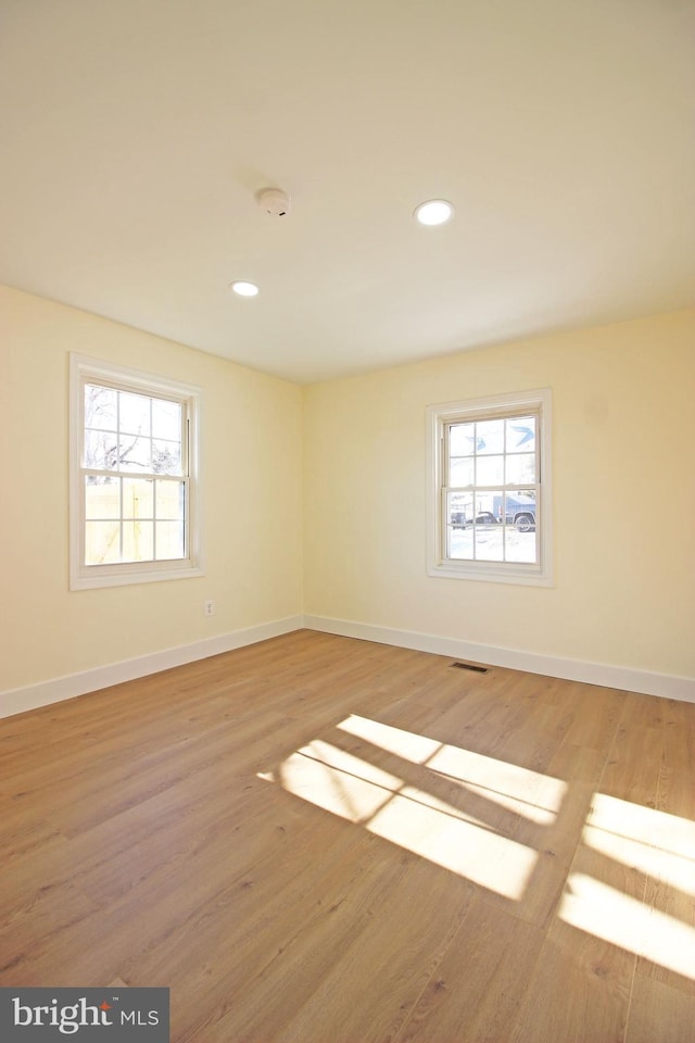 empty room featuring light hardwood / wood-style flooring