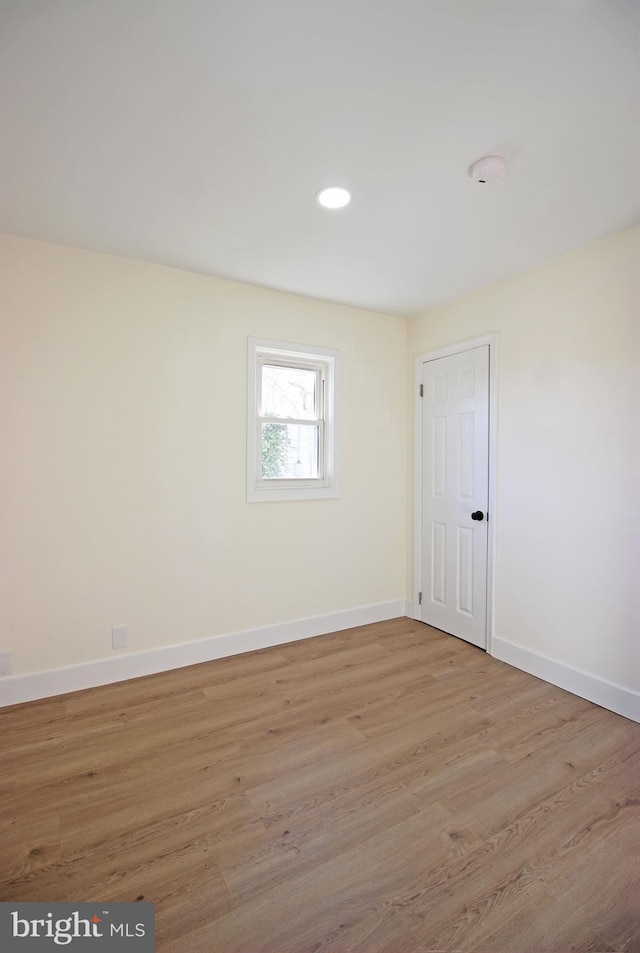 empty room featuring light hardwood / wood-style flooring