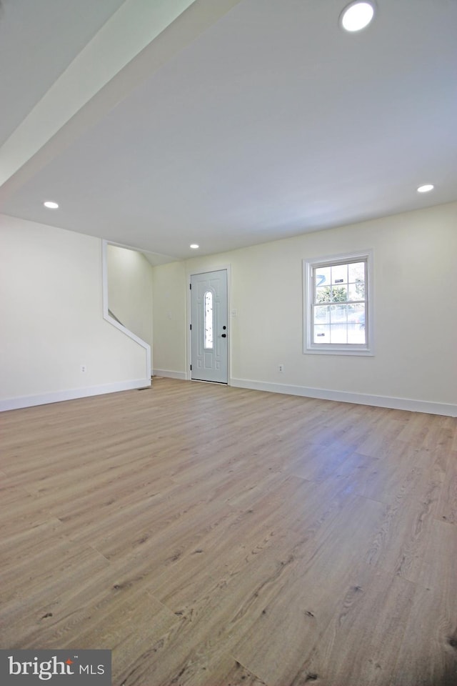 interior space featuring light wood-type flooring