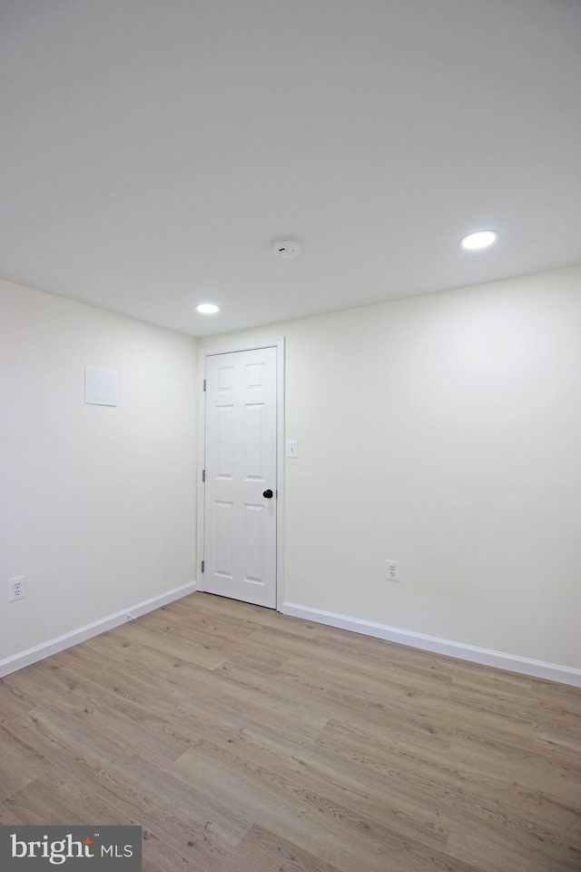 empty room featuring light wood-type flooring