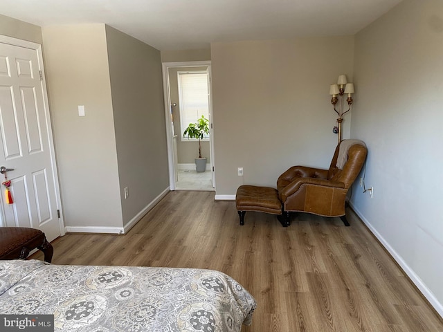 bedroom featuring light wood-type flooring