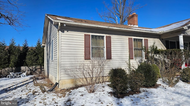 view of snowy exterior