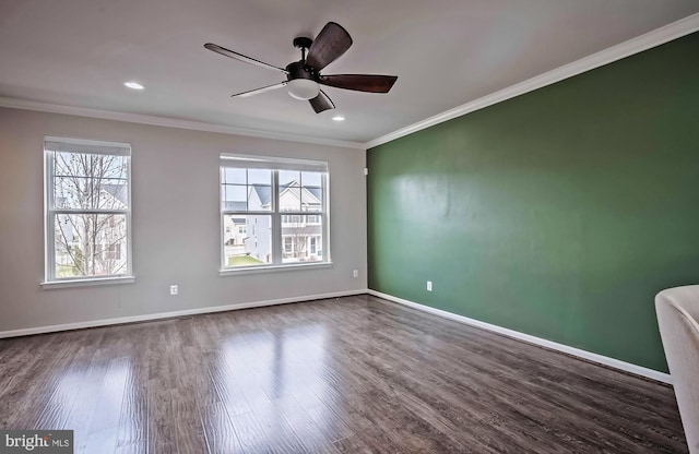 unfurnished room with plenty of natural light and ornamental molding