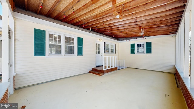 view of unfurnished sunroom