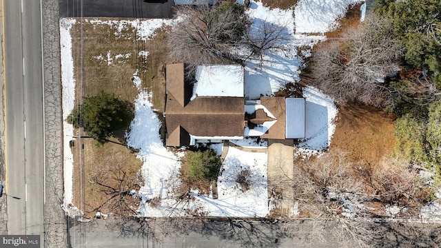 view of snowy aerial view