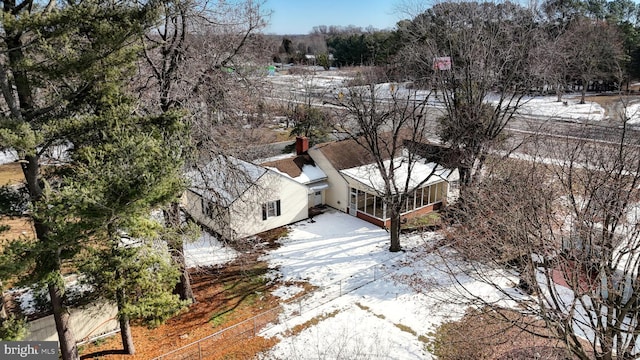 view of snowy aerial view