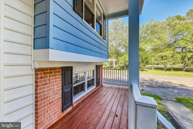 wooden deck with covered porch