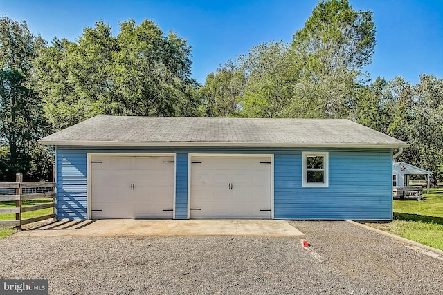 view of garage