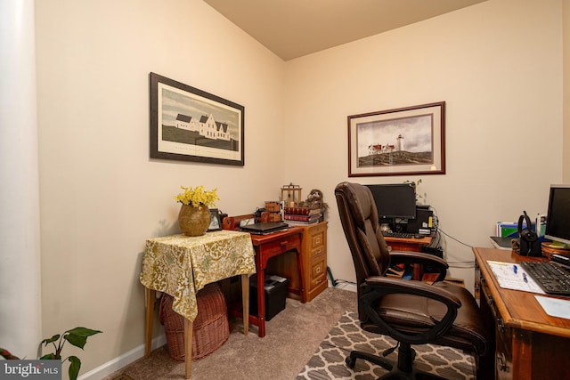 view of carpeted office