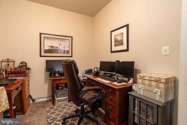 office featuring carpet flooring