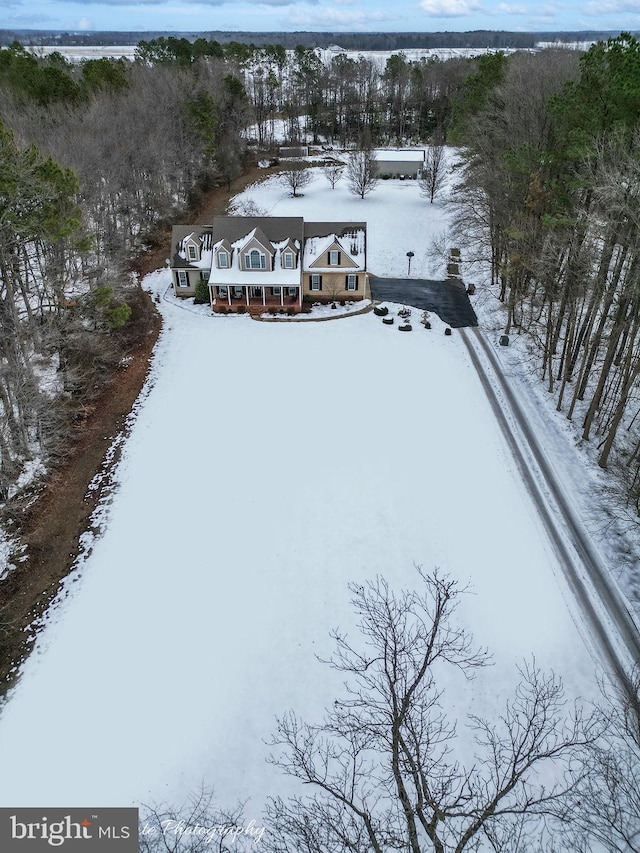 view of snowy aerial view