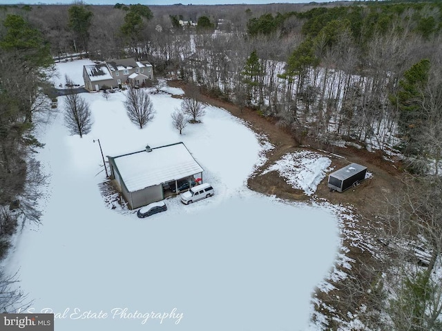 view of snowy aerial view