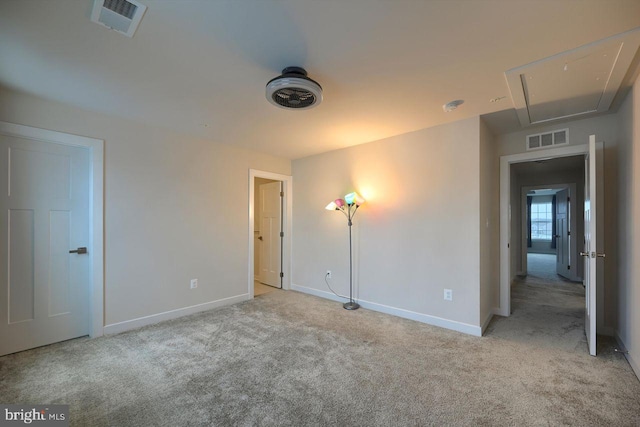 unfurnished bedroom with light carpet