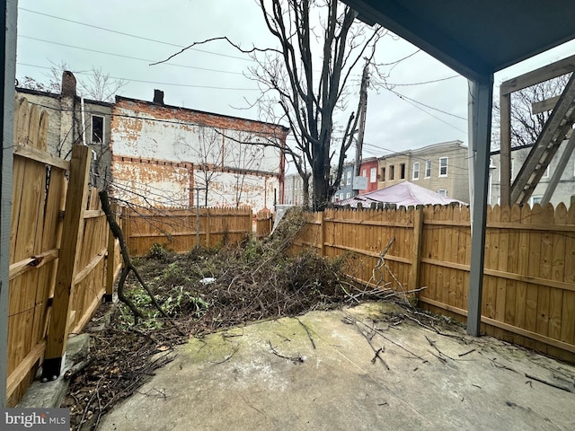 view of yard with a patio area