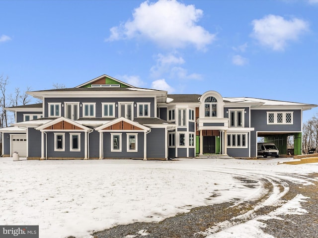 view of front of home with a garage