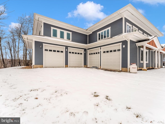 exterior space with a garage