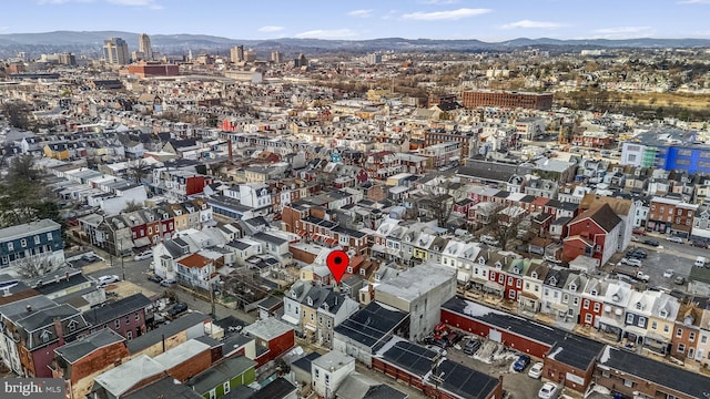 aerial view featuring a mountain view