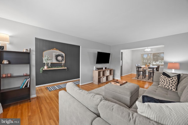 living room featuring wood-type flooring