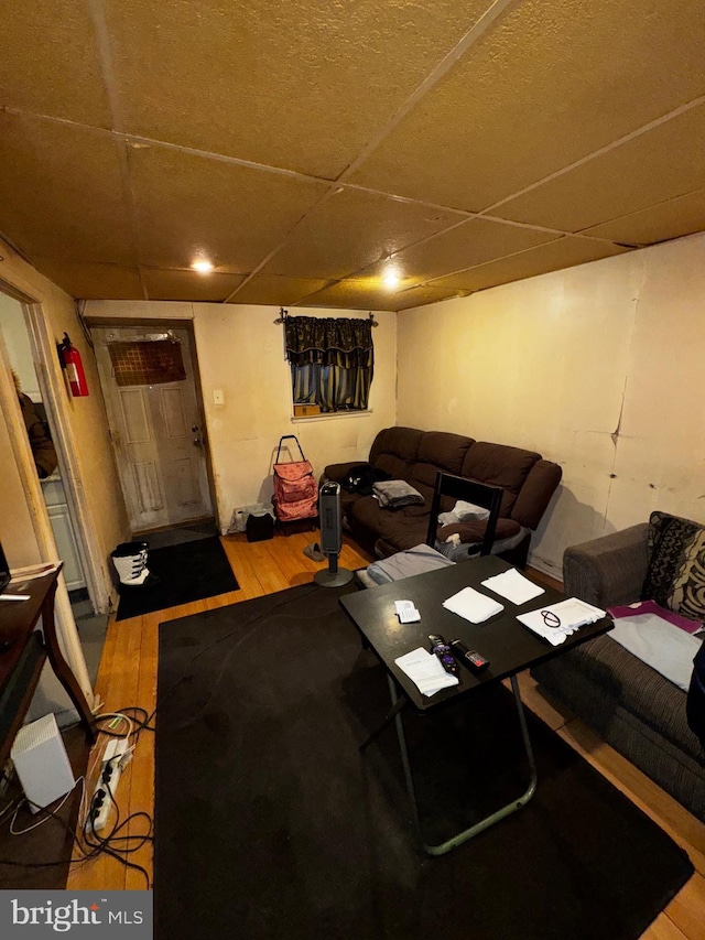 living room with hardwood / wood-style floors