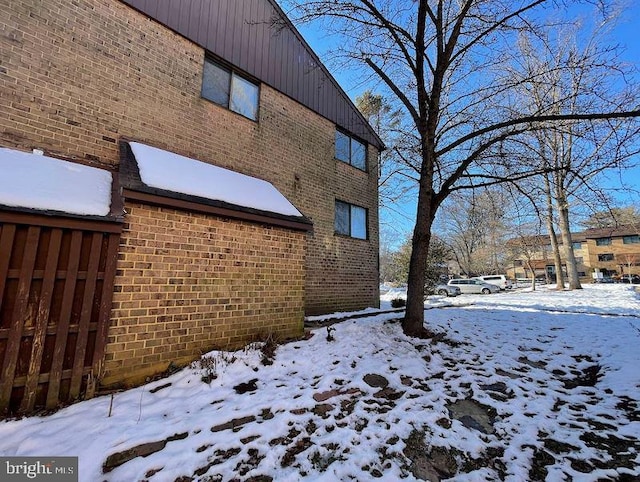 view of snow covered exterior