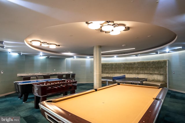 rec room featuring pool table