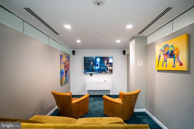 view of carpeted cinema room