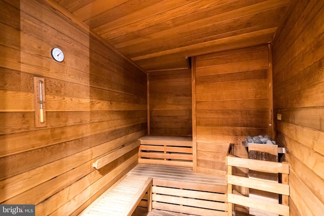 view of sauna