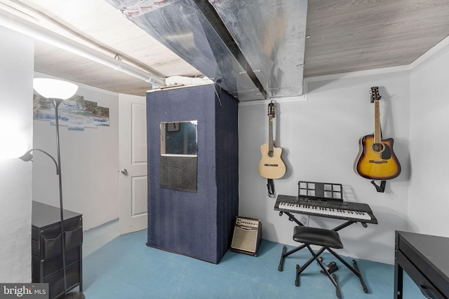 miscellaneous room with concrete floors