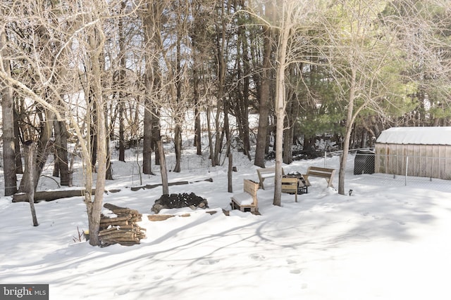 view of snowy yard