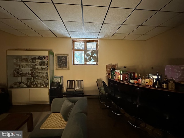 bar with white cabinets