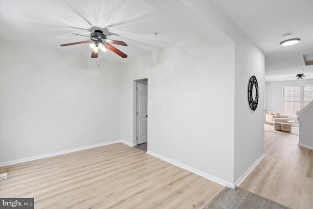 unfurnished room featuring light wood-type flooring