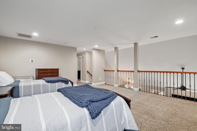 bedroom featuring carpet