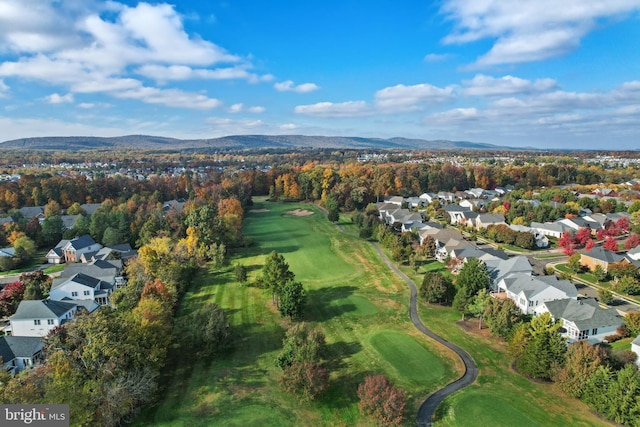 drone / aerial view with a mountain view