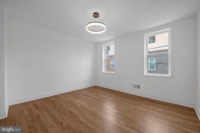 unfurnished room with light wood-type flooring and a wealth of natural light