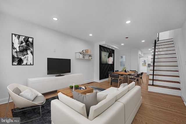 living room featuring wood-type flooring