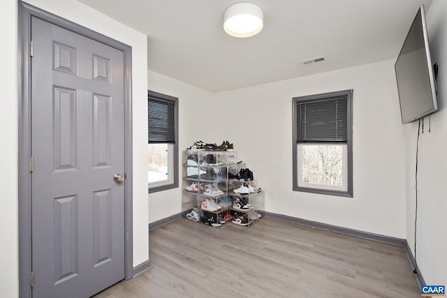 interior space featuring light wood-type flooring