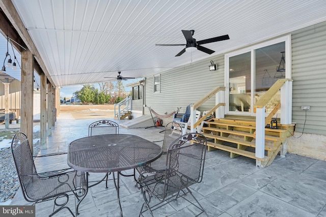 view of patio with ceiling fan