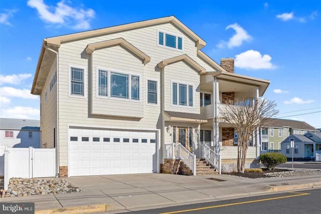 view of property featuring a garage