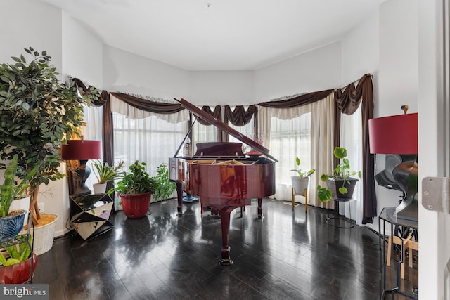 misc room with dark hardwood / wood-style flooring