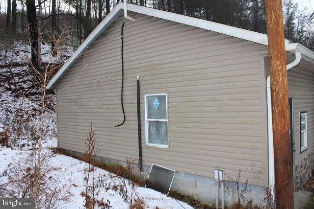 view of snow covered exterior