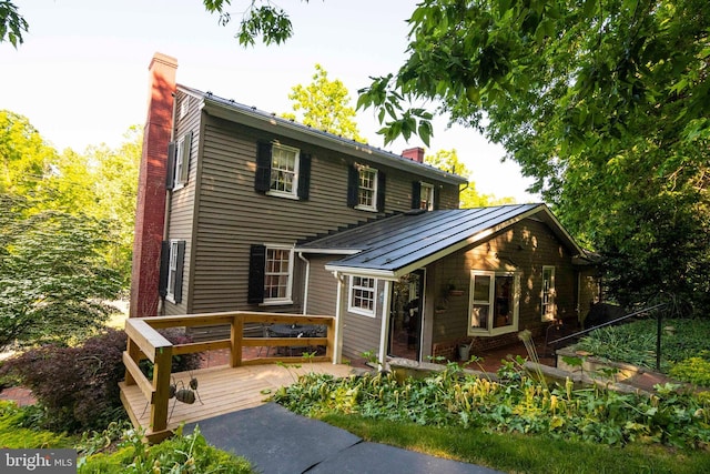 view of front facade featuring a deck