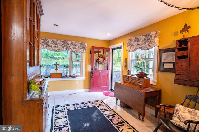 view of tiled foyer entrance