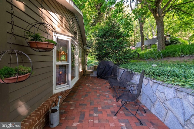 view of patio with grilling area