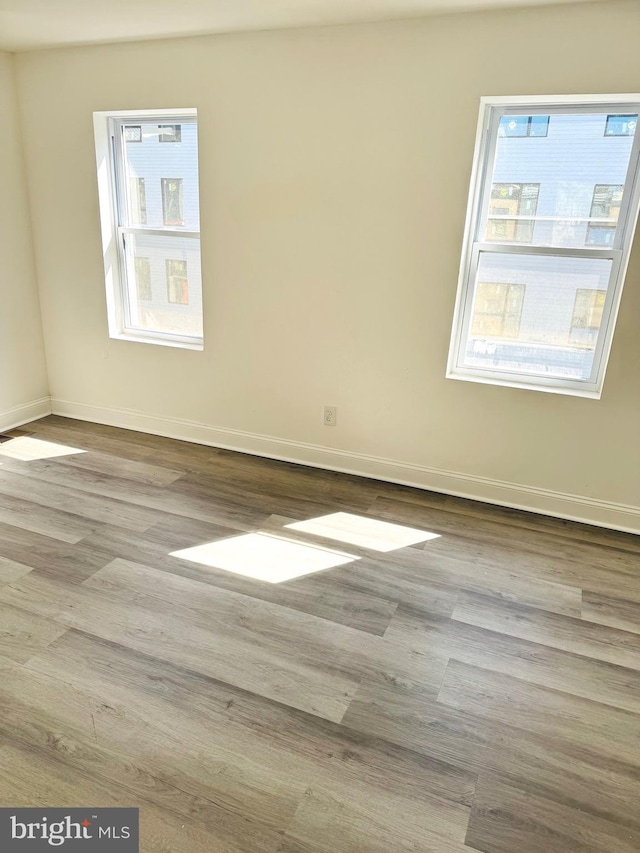 empty room featuring wood-type flooring