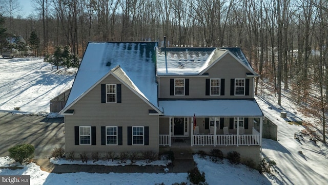 view of property with a porch